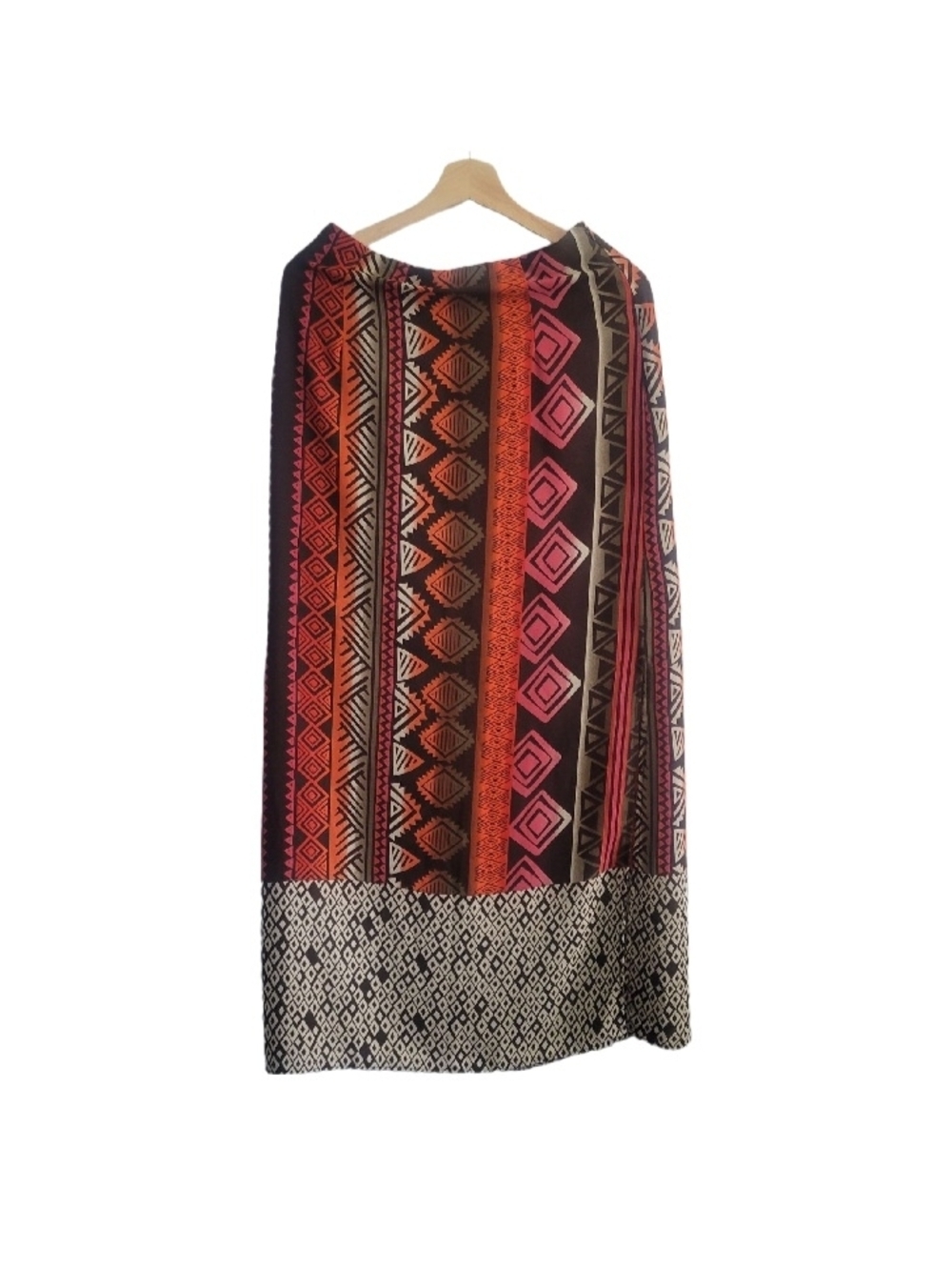 MELANIE LYNE Geometric Print Maxi Skirt Size 8 Boho Tribal Pattern